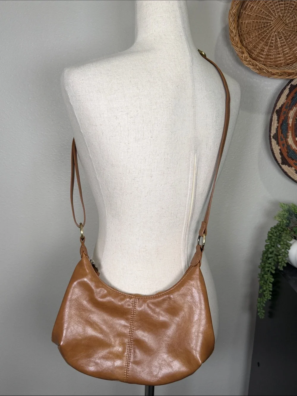 Joy Giselle Mini Hobo Convertible Crossbody Tan Shoulder Bag Minimalist